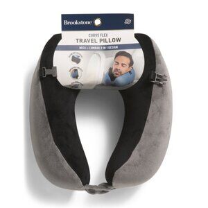 BROOKSTONE Grey/Black Flex Curve Neck Pillow